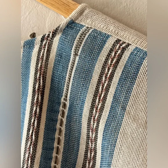 Baizaar Handmade Apparel Striped Cream and Brown Cotton Women's Top NWT - Picture 8 of 12